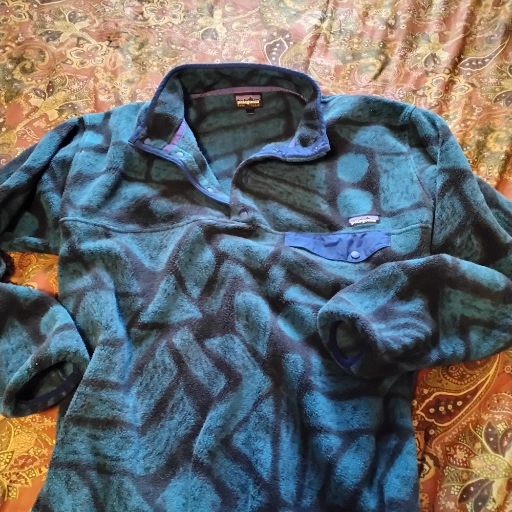 Patagonia Men's Blue Synchilla Snap T Pullover